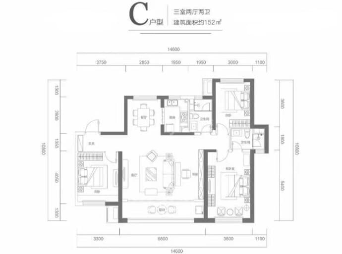 华发樱花湖--建面 152m²