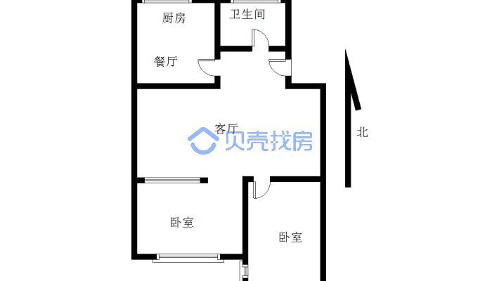 南北通透，2室1厅，........-户型图