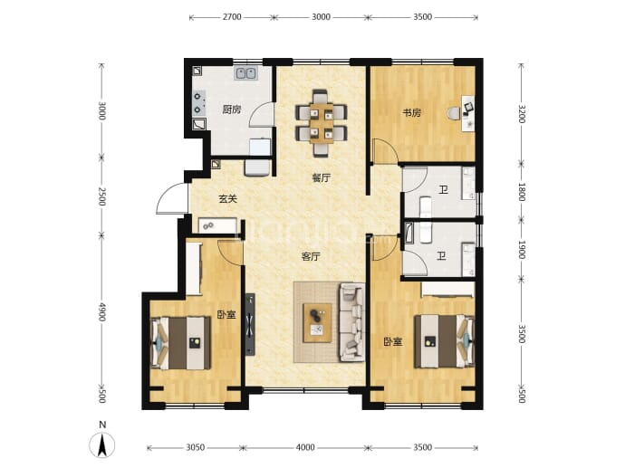 朝阳一墅--建面 123m²