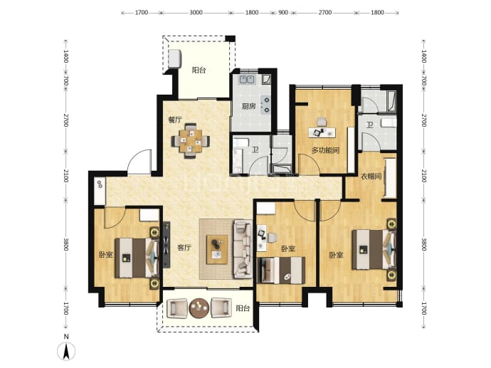 宝安·江东豪庭--建面 127.75m²