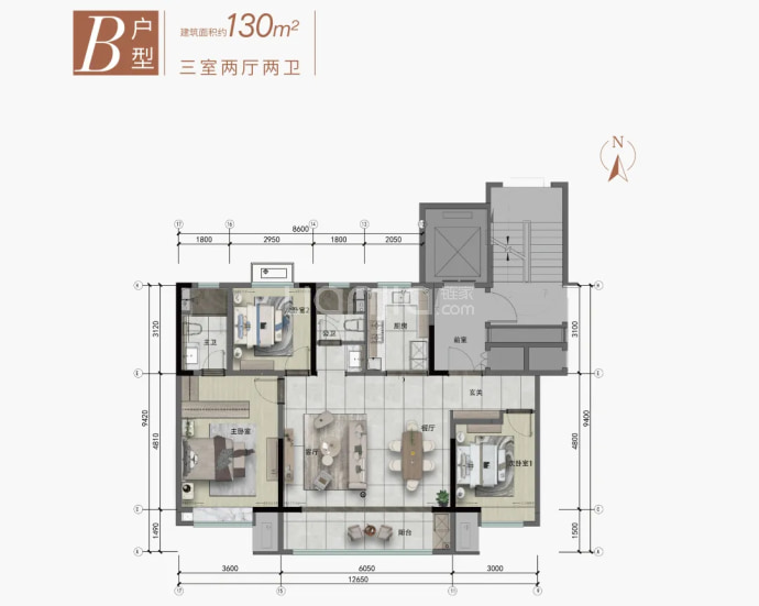 齐梦逸园--建面 130m²