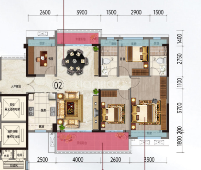 翰林春天花园--建面 133.25m²