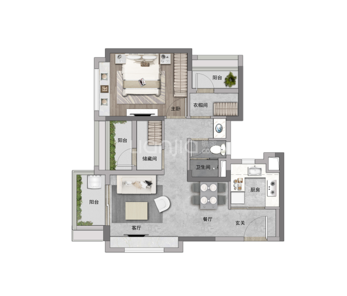 保利水木芳华--建面 67m²