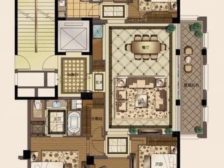 长泰国际社区4室2厅1卫户型图