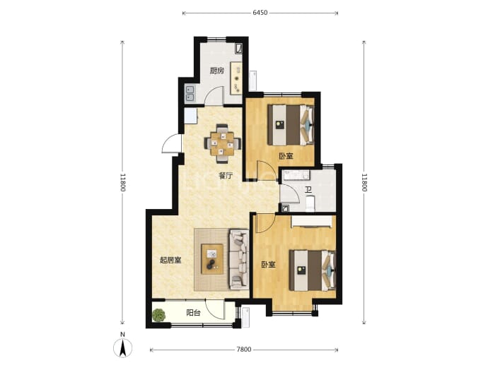 珺悦峰--建面 92.38m²