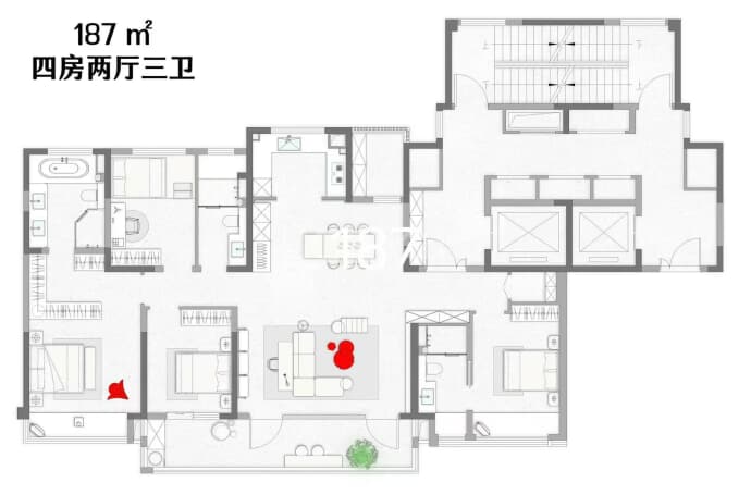 狮山金茂府--建面 187m²