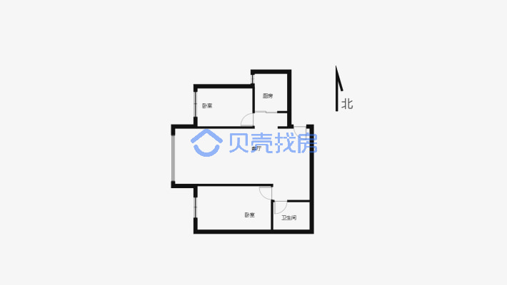 河北路 百信康城果岭 三楼 两室 中等装修 随时看房-户型图