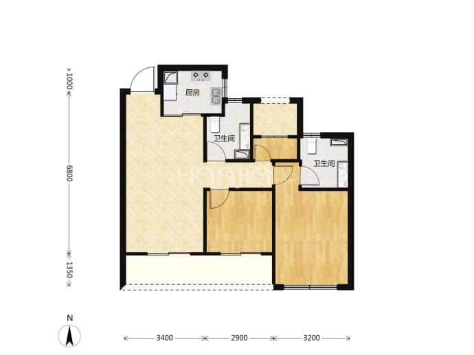 古墩彩虹轩--建面 89m²