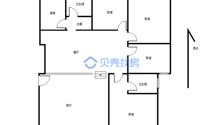 遂宁花园未来城 4室2厅 135.42平米-户型图