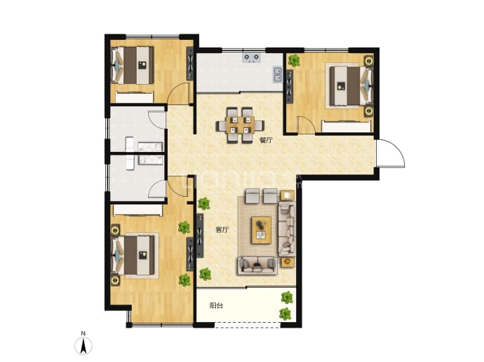帝华宏府--建面 128.91m²