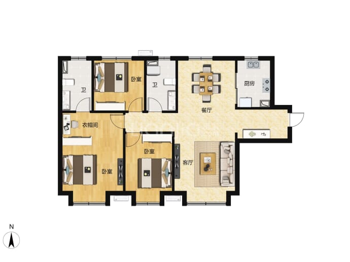 百郦荣锦苑--建面 113m²