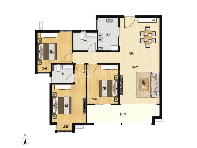 津投奥体华府--建面 118m²