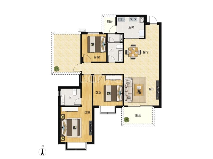 荣和城市之门--建面 107m²