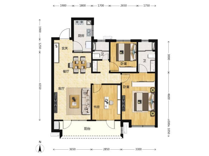 东胜未来云--建面 107.91m²