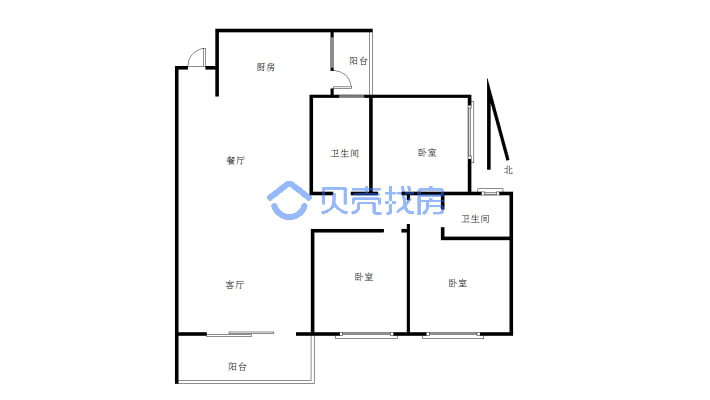 邦泰天誉  三房双卫  带车位出售-户型图