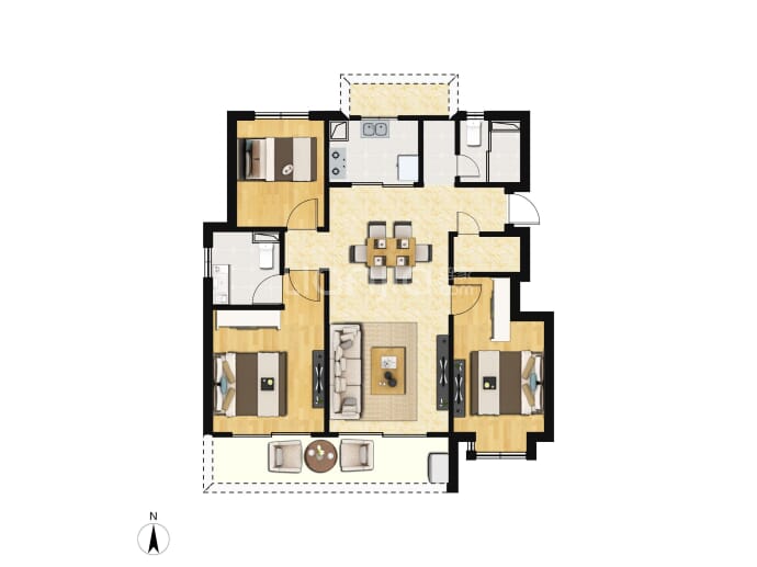 绿城春来云潮--建面 110m²