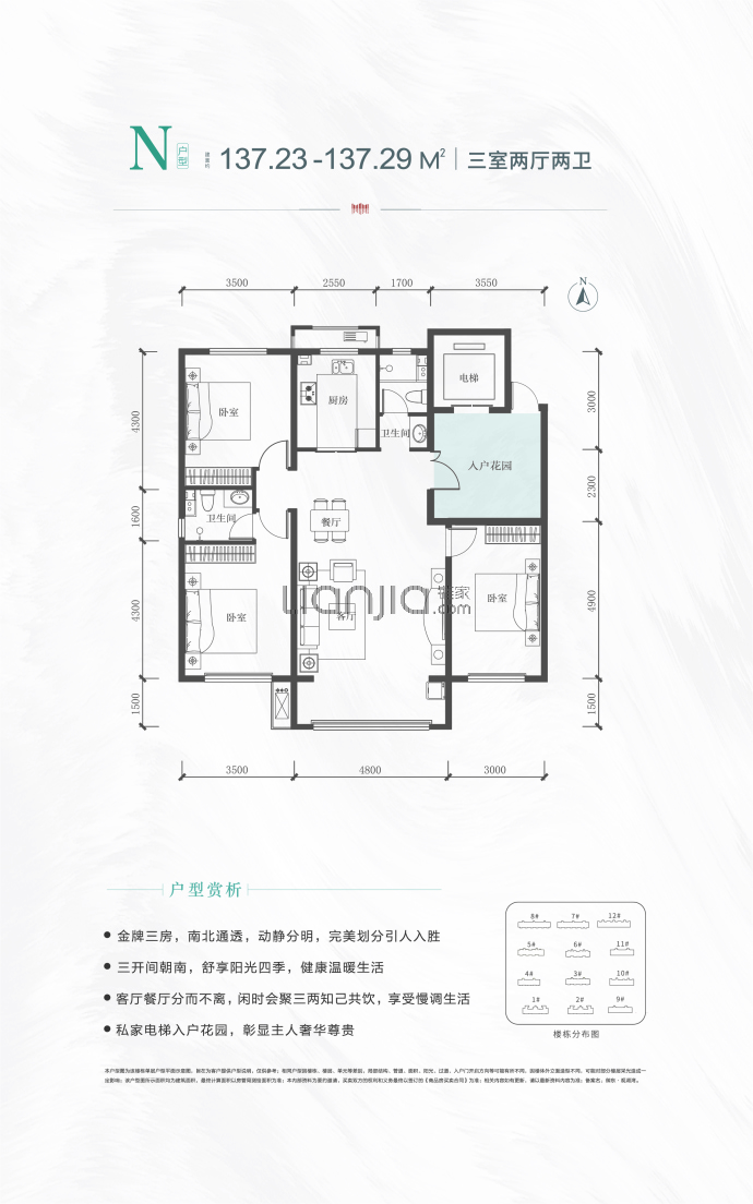 东腾观湖湾--建面 137.23m²