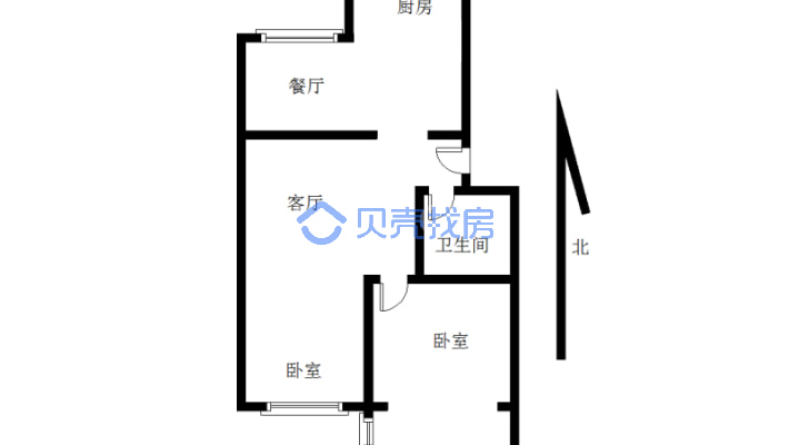 工农村住宅楼 3室1厅 南 北-户型图