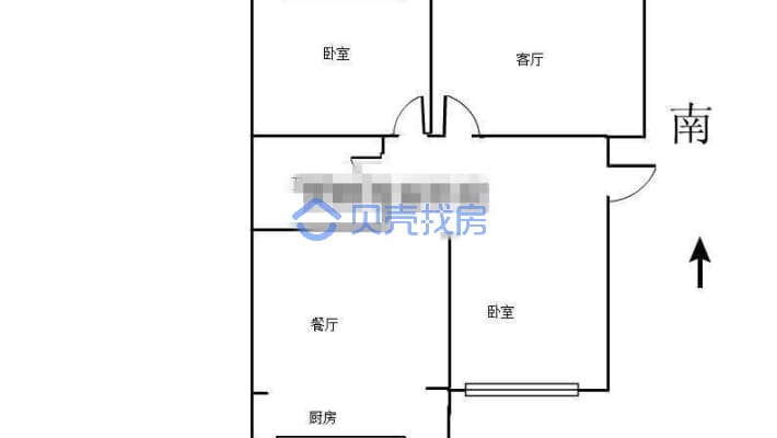 党校小区 两室简单装修 过户大税无捆绑-户型图