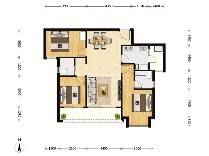 北京城建龙樾生态城--套内 75.27m²