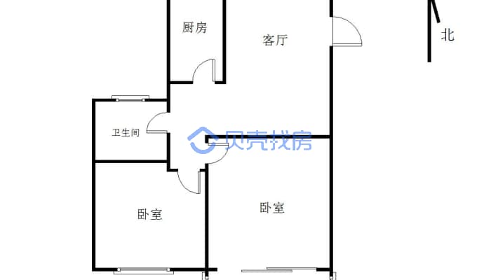 恒润郁州府精装修两室楼层好采光好-户型图