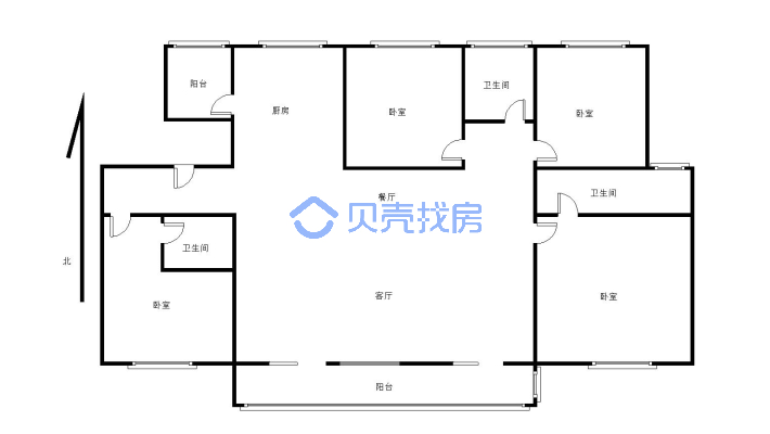 业主诚心出售四室两厅一厨三卫，两个车位-户型图