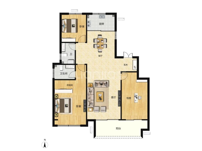 康建·人和府--建面 138m²
