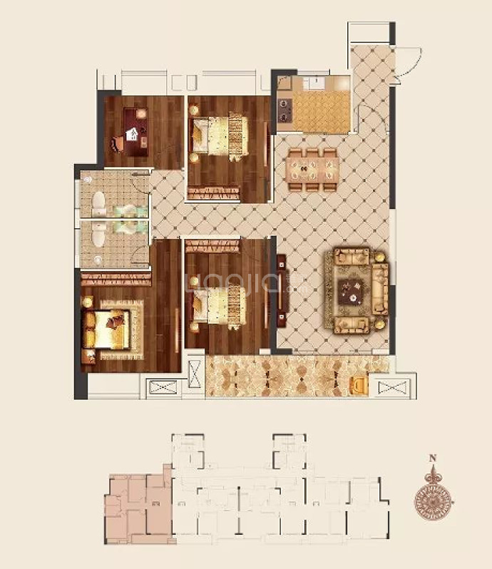 学府湖畔--建面 126.05m²