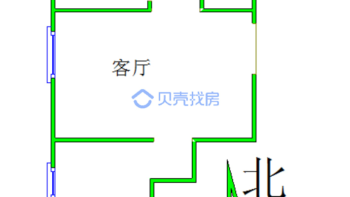 保定日报社学府小区 2室2厅 南 北-户型图