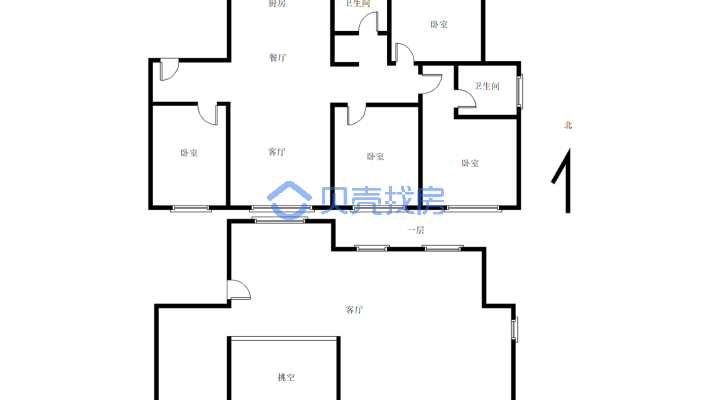 春城天一阁 4室2厅 南 北-户型图