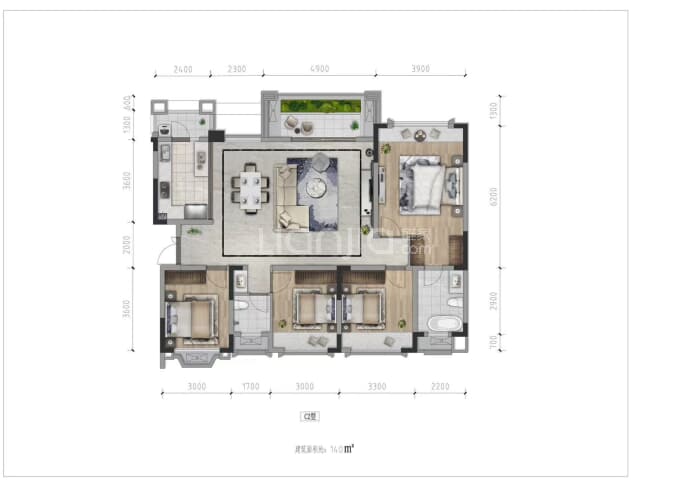 澜岸听溪--建面 140m²