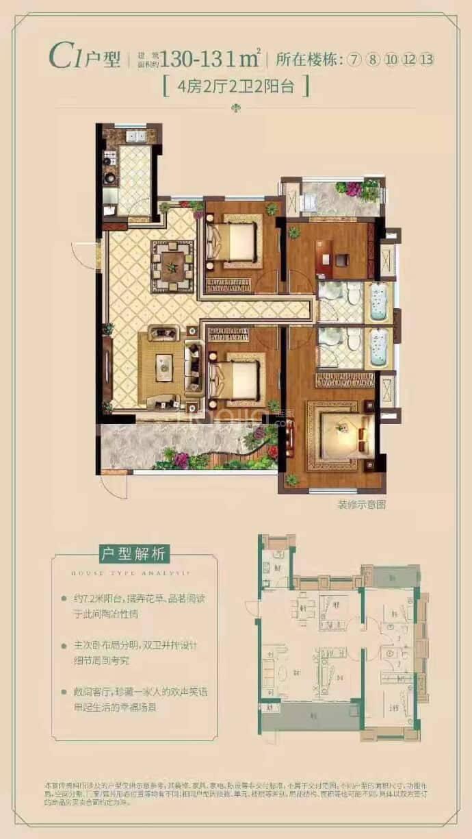 恒荣唐宁壹号--建面 130m²