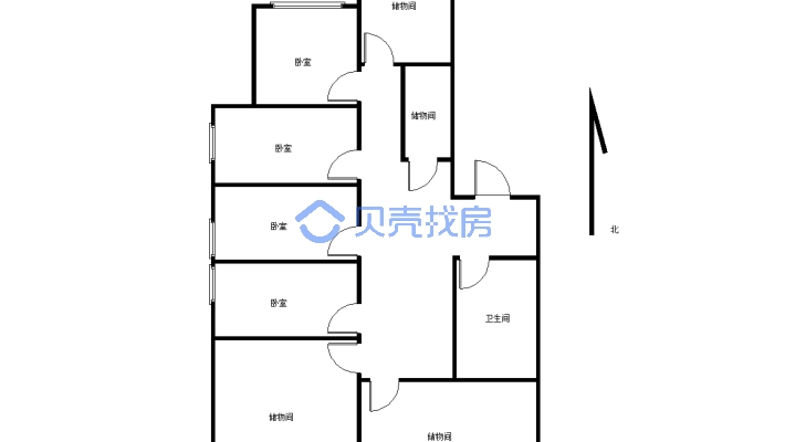 天元东城 四室格局 此房满五唯一 南北通透-户型图