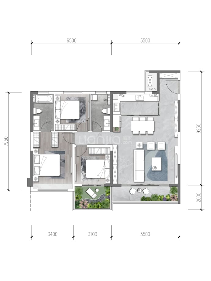 鸿瑞新玺--建面 119m²