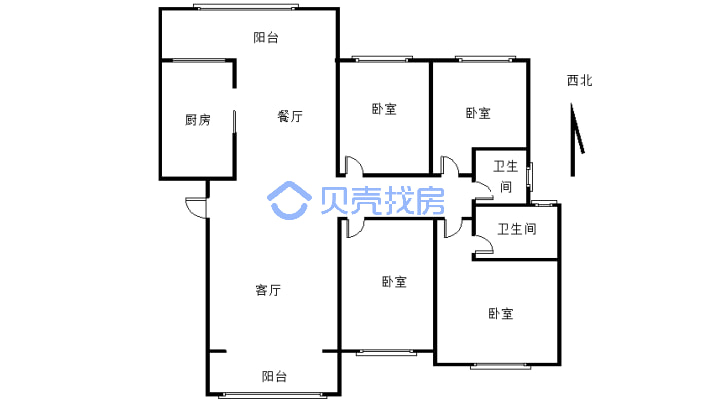 长虹·天汇城二期 4室2厅 东南-户型图