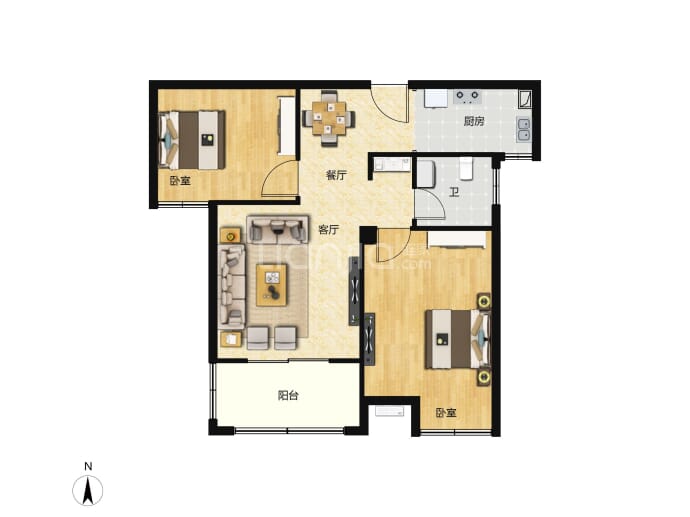 恒基水榭华城--建面 83m²