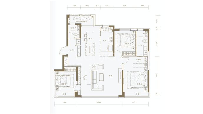 绿城晓月晴川--建面 132m²