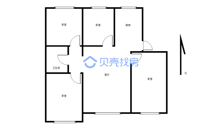 中唐富山嘉苑，大三阳飞机户型，三室-户型图