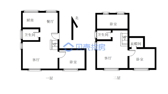 岭尚中心 3室2厅 南 北-户型图