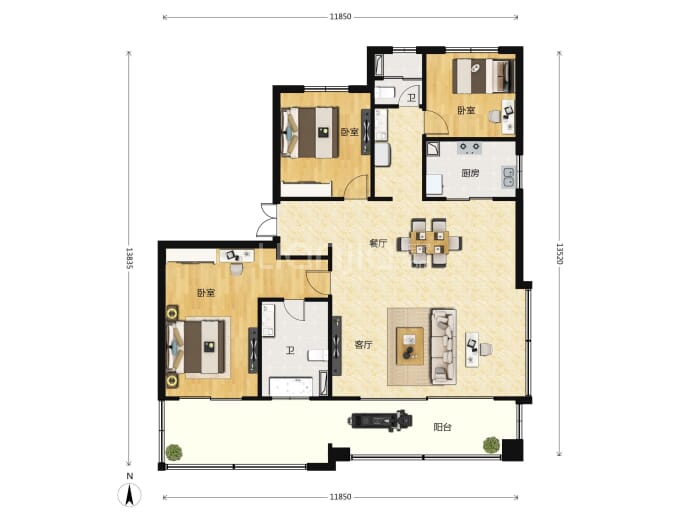 桂语晴澜--建面 143m²