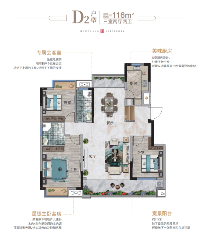 宏阳学府--建面 116m²