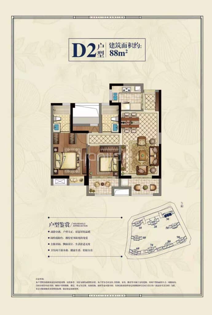 经发万和湖畔首府--建面 88m²