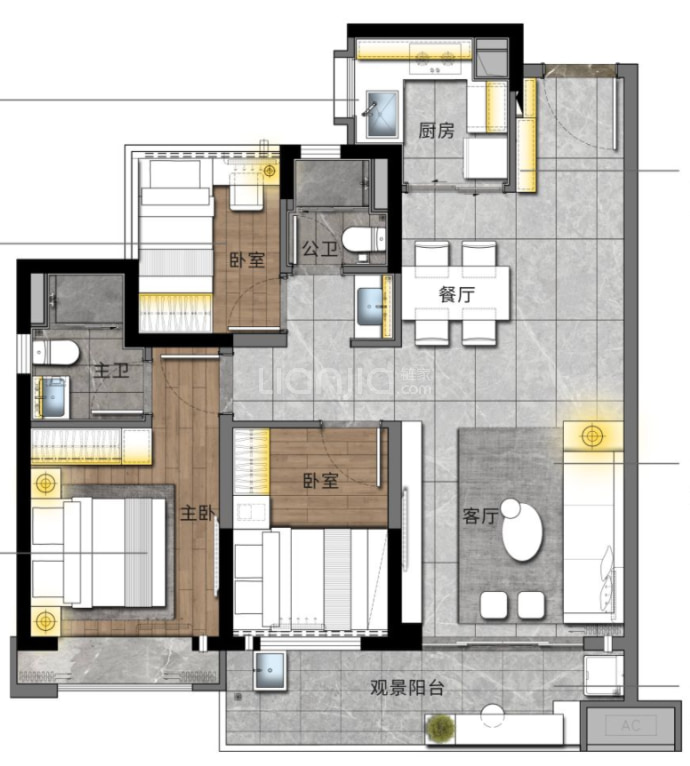 健康花城璞悦--建面 89m²