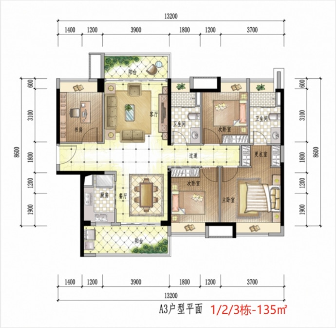 九洲保利天和三期--建面 135m²