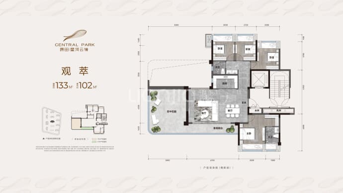 康田星河云镜4室2厅2卫户型图
