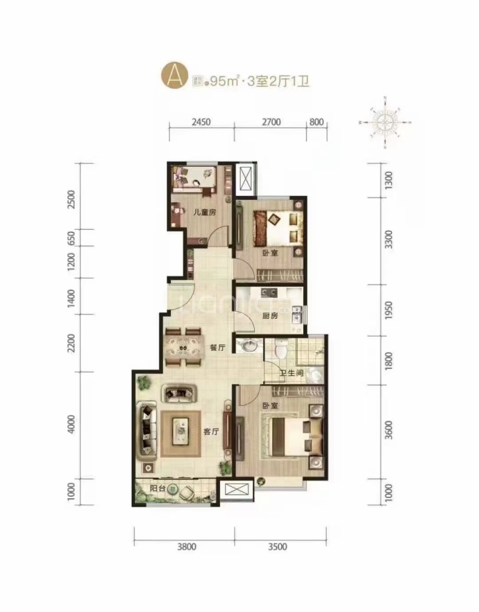 海棠府--建面 95m²