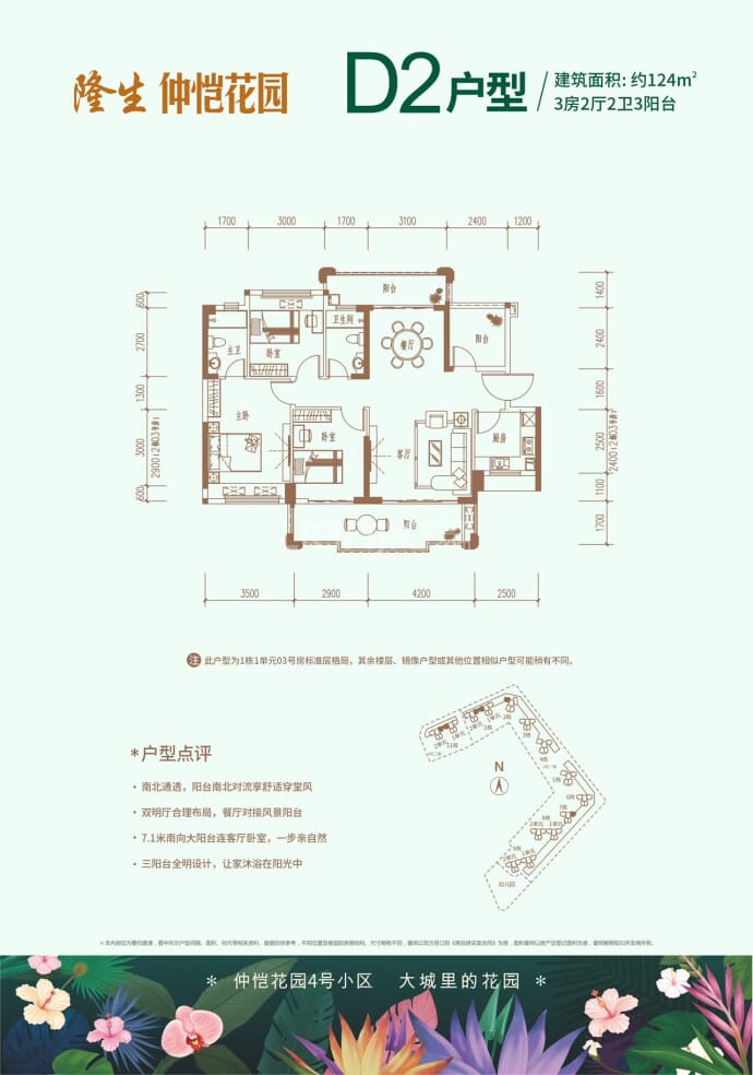 隆生仲恺花园(4区)--建面 124m²