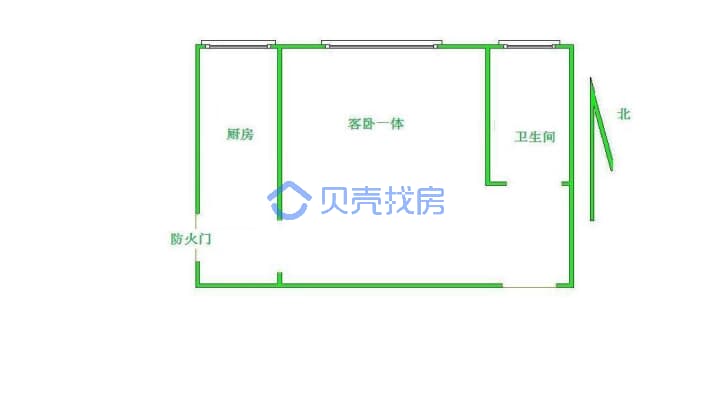 和美鑫苑 1室1厅 南-户型图