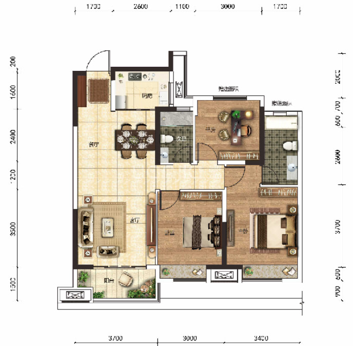 香江悦府·荣悦--建面 97m²