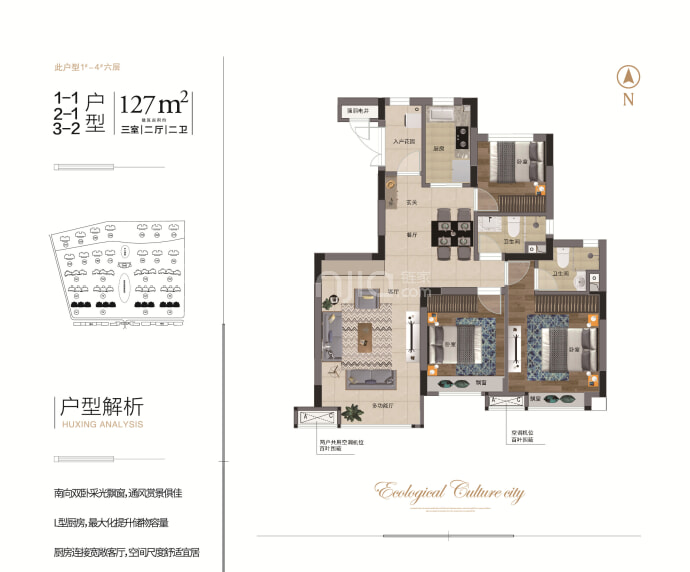 恒大生态文化城--建面 127m²